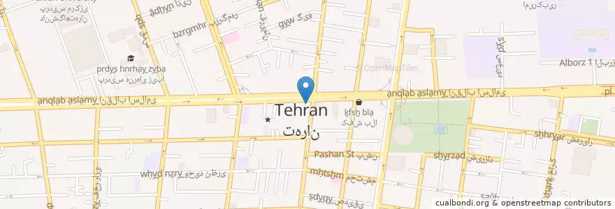 Mapa de ubicacion de انجمن خوشنویسان ایران en Irán, Teherán, شهرستان تهران, Teherán, بخش مرکزی شهرستان تهران.