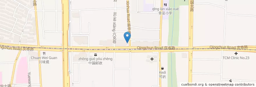 Mapa de ubicacion de 星巴克 en 中国, 浙江省, 杭州市, 下城区.