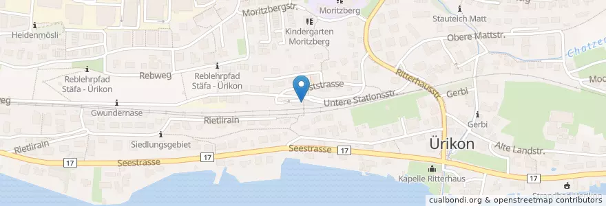 Mapa de ubicacion de Postagentur Uerikon en Switzerland, Zurich, Bezirk Meilen, Stäfa.