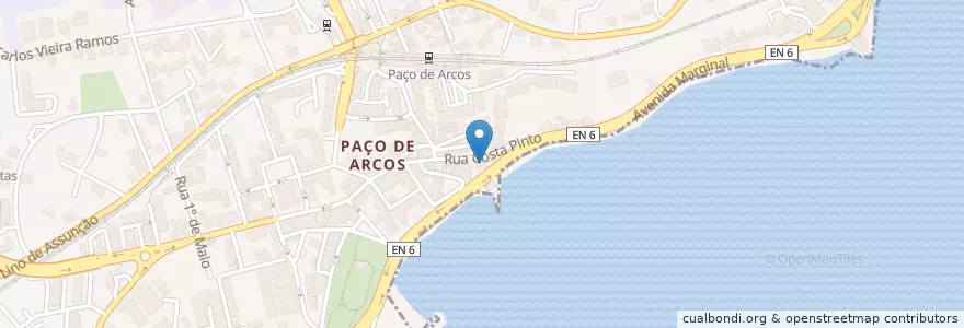 Mapa de ubicacion de Casa da Dizima en Portugal, Área Metropolitana De Lisboa, Lissabon, Grande Lisboa, Oeiras, Oeiras E São Julião Da Barra, Paço De Arcos E Caxias.