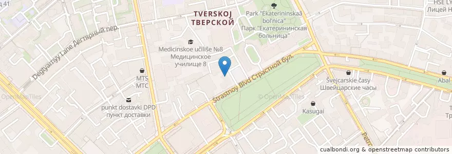 Mapa de ubicacion de Мята lounge en Rusia, Центральный Федеральный Округ, Москва, Центральный Административный Округ, Тверской Район.