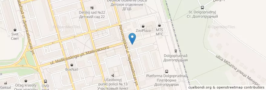 Mapa de ubicacion de Ника en ロシア, 中央連邦管区, モスクワ州, Городской Округ Долгопрудный.