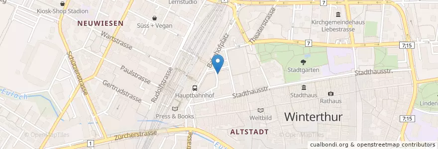 Mapa de ubicacion de COALMINE Café en Schweiz/Suisse/Svizzera/Svizra, Zürich, Bezirk Winterthur, Winterthur.