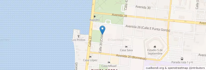 Mapa de ubicacion de 2212 Restaurant & Bar en 古巴, Cienfuegos, Cienfuegos, Ciudad De Cienfuegos.