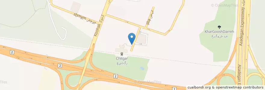 Mapa de ubicacion de ایستگاه تاکسی مترو چیتگر en ایران, استان تهران, شهرستان تهران, تهران, بخش مرکزی شهرستان تهران.