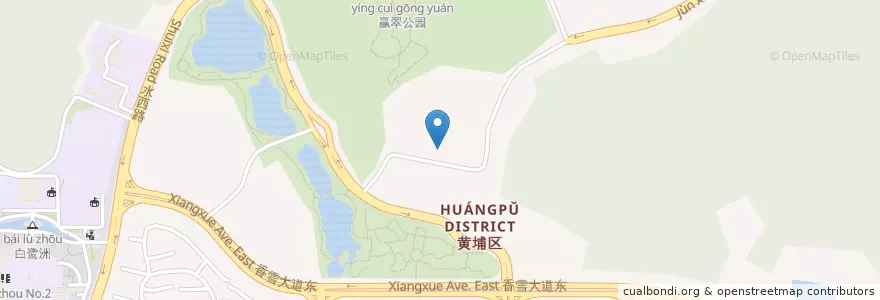 Mapa de ubicacion de 广州市黄埔区人民政府 en China, Guangdong, Guangzhou, 黄埔区, 萝岗街道.