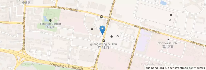 Mapa de ubicacion de 兰州太平电影城 en 中国, 甘肃省, 兰州市, 城关区.