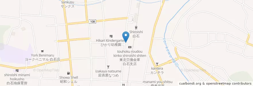 Mapa de ubicacion de スナックシャム猫 en Japonya, 宮城県, 白石市.