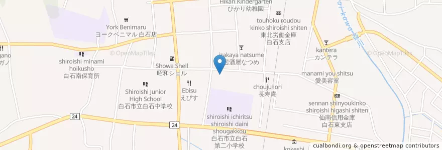 Mapa de ubicacion de スナックなな en Japón, Prefectura De Miyagi, 白石市.