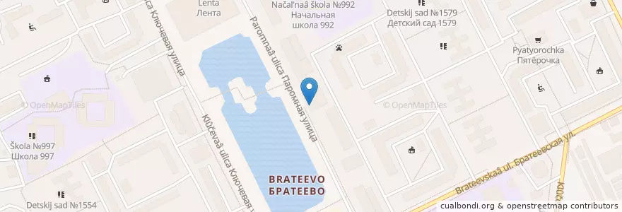 Mapa de ubicacion de Доминос пицца en Rusland, Centraal Federaal District, Moskou, Южный Административный Округ, Район Братеево.