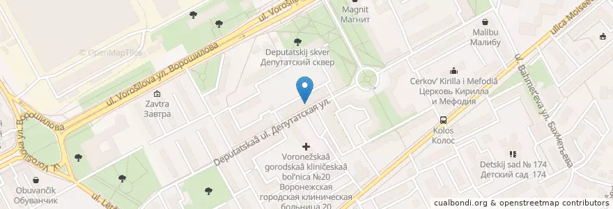 Mapa de ubicacion de Умная стоматология en Rusia, Distrito Federal Central, Óblast De Vorónezh, Городской Округ Воронеж.