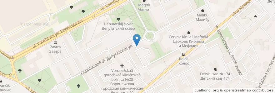 Mapa de ubicacion de Эвалар en Russia, Distretto Federale Centrale, Oblast' Di Voronež, Городской Округ Воронеж.