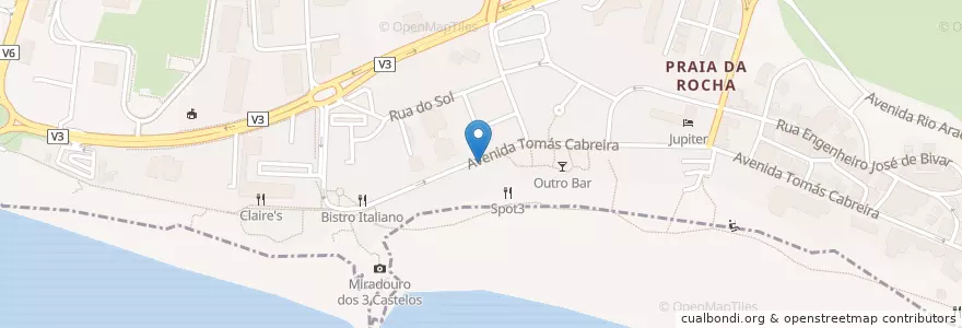Mapa de ubicacion de Restaurante F en 葡萄牙, Algarve, Algarve, Faro, Portimão, Portimão.