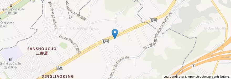Mapa de ubicacion de 甕大王甕仔雞 en 타이완, 신베이 시, 중허 구, 투청 구.