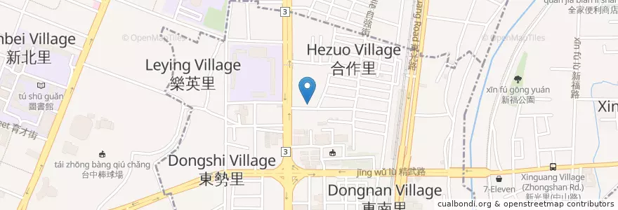 Mapa de ubicacion de 台中市合作市場佑鳳宮 en تايوان, تاي شانغ, 東區.
