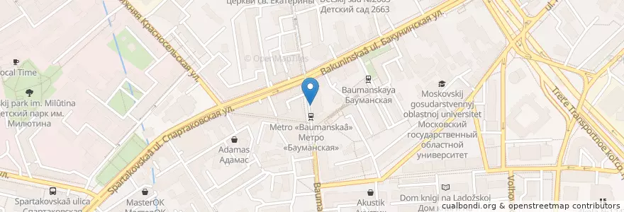 Mapa de ubicacion de Cofix en Rusia, Distrito Federal Central, Москва, Distrito Administrativo Central, Басманный Район.
