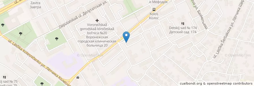 Mapa de ubicacion de Забота en Russie, District Fédéral Central, Oblast De Voronej, Городской Округ Воронеж.