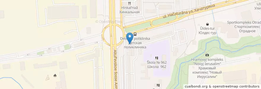 Mapa de ubicacion de Уют en Rusia, Центральный Федеральный Округ, Москва, Северо-Восточный Административный Округ, Район Отрадное.