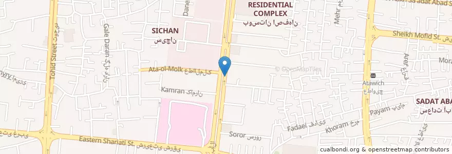 Mapa de ubicacion de ترنج en Irán, Isfahán, شهرستان اصفهان, بخش مرکزی شهرستان اصفهان, اصفهان.