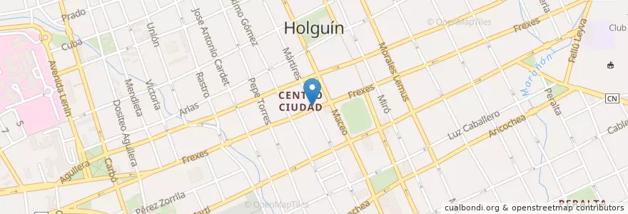 Mapa de ubicacion de Aldabon en كوبا, Holguín, Holguín.