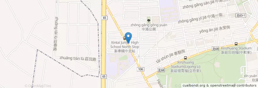 Mapa de ubicacion de 霸味薑母鴨 en Taiwan, 新北市, 新莊區.