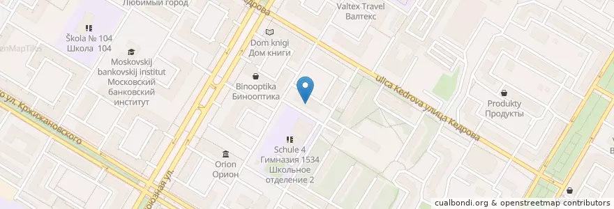 Mapa de ubicacion de Салют en Россия, Центральный Федеральный Округ, Москва, Юго-Западный Административный Округ, Академический Район.