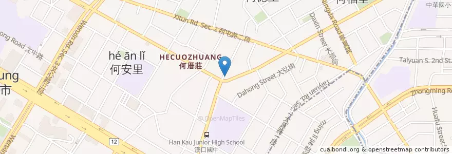 Mapa de ubicacion de 頂呱呱 en Taiwan, Taichung, 西屯區.