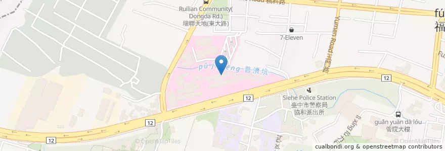 Mapa de ubicacion de 摩斯漢堡 en Taiwan, 臺中市, 西屯區.