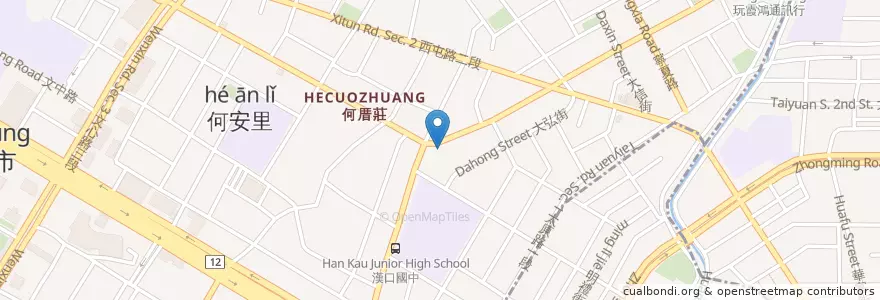 Mapa de ubicacion de 達美樂披薩 en Tayvan, Taichung, 西屯區.