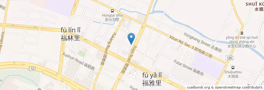 Mapa de ubicacion de 達美樂披薩 en 타이완, 타이중 시, 시툰 구.