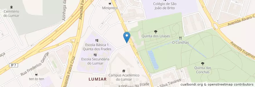 Mapa de ubicacion de Ecoilha Subterrânea en ポルトガル, Área Metropolitana De Lisboa, Lisboa, Grande Lisboa, リスボン, Lumiar.