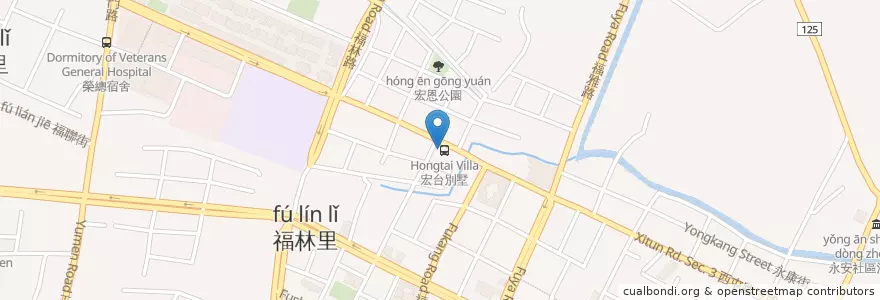 Mapa de ubicacion de 三商巧福 en 臺灣, 臺中市, 西屯區.
