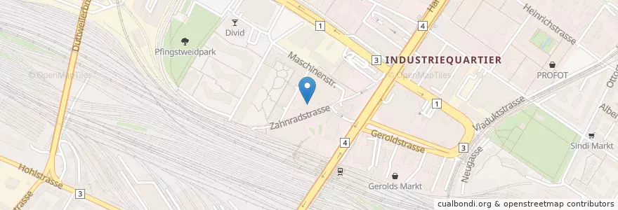 Mapa de ubicacion de Tonhalle Maag en Suisse, Zurich, District De Zurich, Zurich.