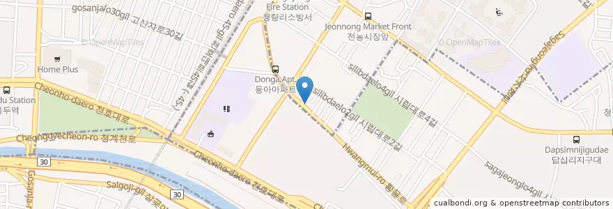 Mapa de ubicacion de 59 Pizza en Corea Del Sur, Seúl, 동대문구, 답십리1동.