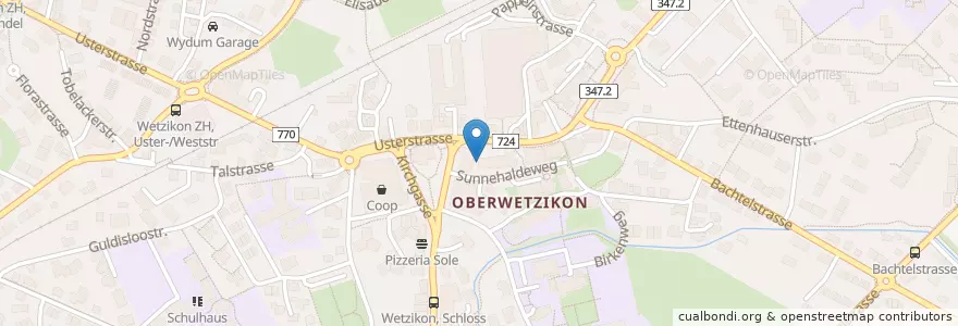 Mapa de ubicacion de Café Ré Leone en Suisse, Zurich, Bezirk Hinwil, Wetzikon (Zh).