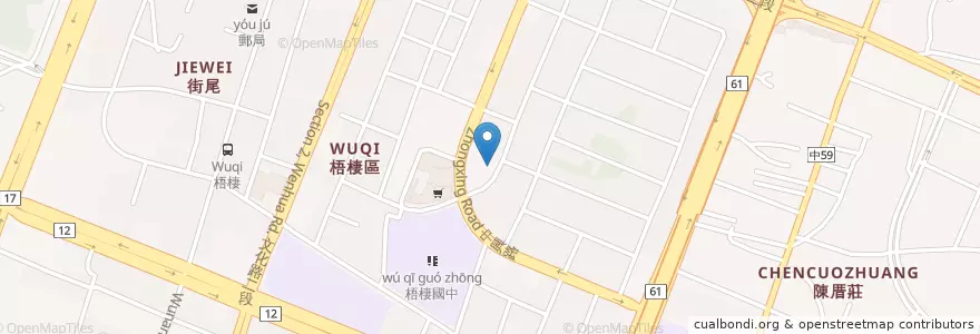 Mapa de ubicacion de 聯合活動中心 en Taïwan, Taichung, 梧棲區.