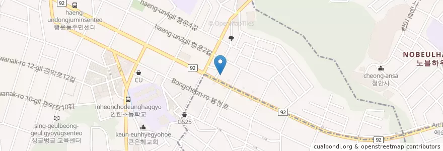 Mapa de ubicacion de 라떼킹 en Südkorea, Seoul, 관악구.