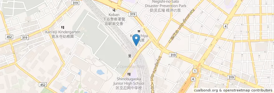 Mapa de ubicacion de 焼貝うぐいす en Japan, Tokio, 台東区.