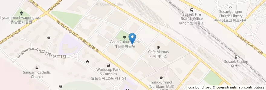 Mapa de ubicacion de 셀렉티 en Corea Del Sur, Seúl, 마포구, 상암동.