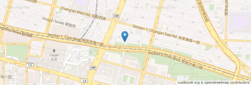 Mapa de ubicacion de 烤司院嘆烤土司專賣店 en تايوان, تايبيه الجديدة, تايبيه, 中山區.