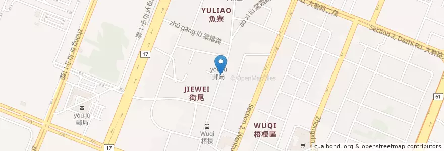 Mapa de ubicacion de 海龍海產部 en Taiwan, Taichung, Distretto Di Wuqi.