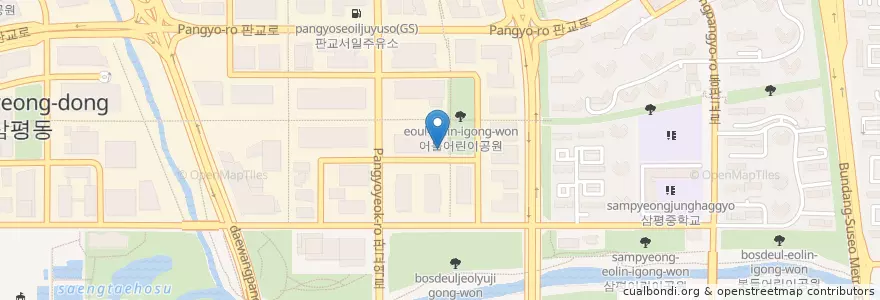 Mapa de ubicacion de De Mano (지1층) en Coreia Do Sul, Gyeonggi, 분당구.