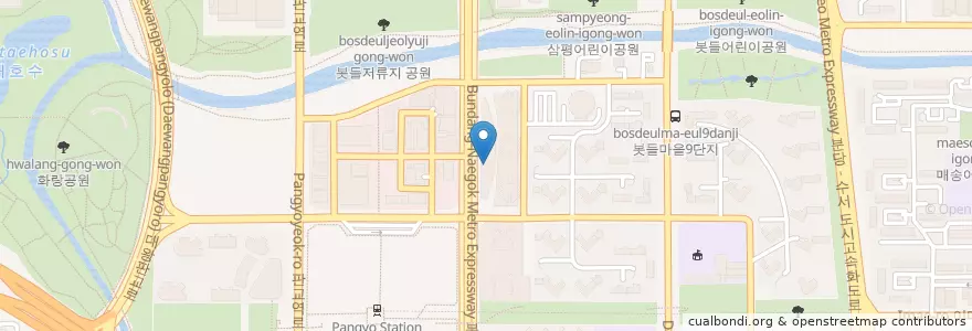 Mapa de ubicacion de artisee en Zuid-Korea, Gyeonggi-Do, 분당구.