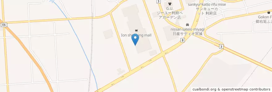 Mapa de ubicacion de サーティワン en Giappone, 宮城県, 宮城郡, 利府町.
