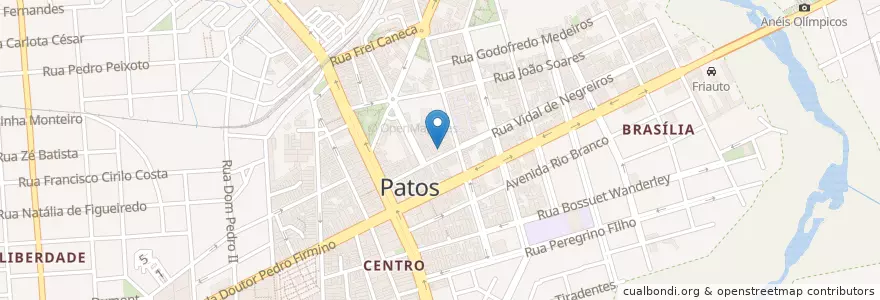 Mapa de ubicacion de FisioSer en ブラジル, 北東部地域, パライバ, Região Metropolitana De Patos, Região Geográfica Intermediária De Patos, Região Geográfica Imediata De Patos, Patos.