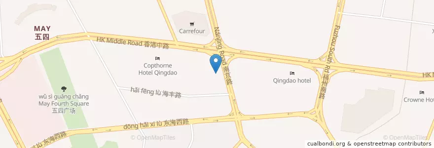 Mapa de ubicacion de Starbucks en China, Shandong, 青岛市, 市南区.