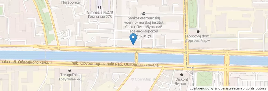 Mapa de ubicacion de Концерт-клуб Opera en Russia, Северо-Западный Федеральный Округ, Oblast' Di Leningrado, San Pietroburgo, Адмиралтейский Район.