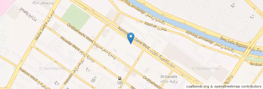 Mapa de ubicacion de بانک سامان en イラン, ファールス, شهرستان شیراز, بخش مرکزی, شیراز.
