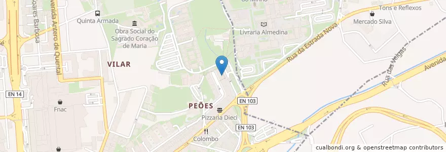 Mapa de ubicacion de Bachio Pizzeria Ristorante en Portugal, Nord, Braga, Cávado, Braga.