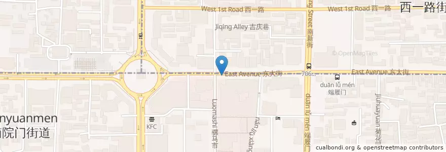 Mapa de ubicacion de Pizza Hut en 中国, 陝西省, 西安市, 碑林区 (Beilin).